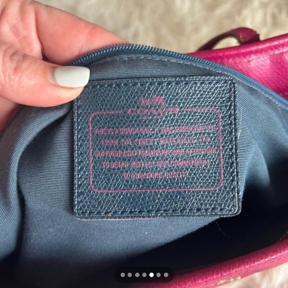Coach Crossgrain fuchsia leather city zip tote 💕 - Picture 5 of 6
